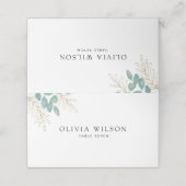 Moderne minimalistische groene bladgoud bruiloft (Buitenkant ongevouwen)