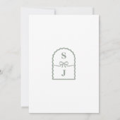 Moderne minimalistische groene bogen & linten brui kaart (Achterkant)