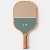 Moderne, minimalistische groene Initialen Pickleball Paddle (Voorkant)