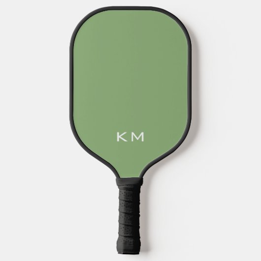 Moderne, minimalistische groene Initialen Pickleball Paddle (Achterkant)