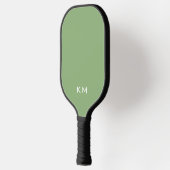 Moderne, minimalistische groene Initialen Pickleball Paddle (Links)