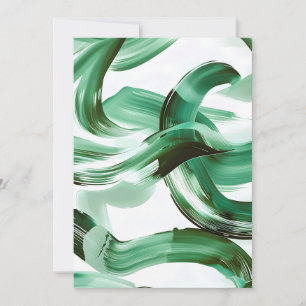 Moderne Minimalistische Groene Kwaststreken Abstra Aankondiging