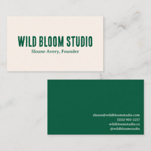 Moderne Minimalistische Groene Typografie Schoon e Visitekaartje