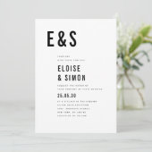 Moderne minimalistische grote gedurfde monogram de kaart (Staand voorkant)