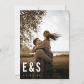 Moderne minimalistische grote gedurfde monogram fo kaart (Achterkant)