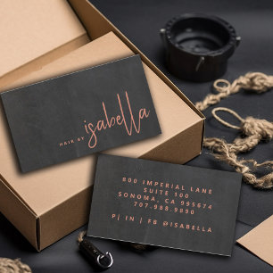 Moderne Minimalistische Haar Stylist Script Naam Z Visitekaartje