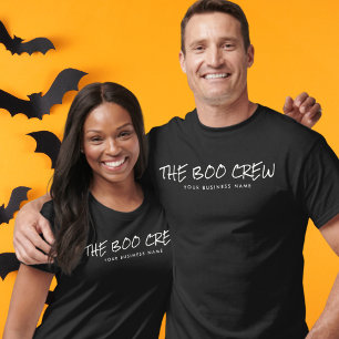 Moderne Minimalistische Halloween Boo Crew Bedrijf T-shirt