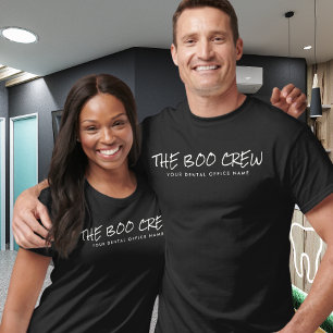 Moderne minimalistische Halloween Boo Crew tandart T-shirt