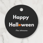 Moderne minimalistische Halloween – gepersonalisee Bedankjes Labels (Achterkant)