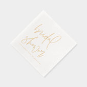 Moderne Minimalistische Handgeschreven Bruids-Show Folie Servetten (Rechts)