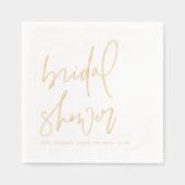 Moderne Minimalistische Handgeschreven Bruids-Show Folie Servetten (Voorkant)