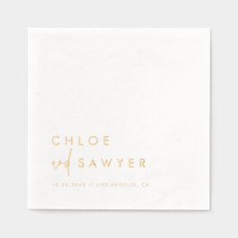 Moderne minimalistische handgeschreven bruiloften folie servetten