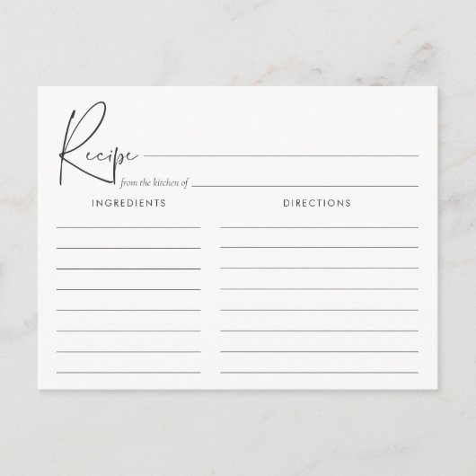 Moderne minimalistische handgeschreven script rece briefkaart (Voorkant)