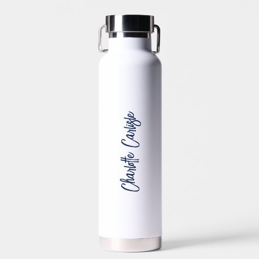 Moderne Minimalistische Handgeschreven Script Waterfles (Voorkant)