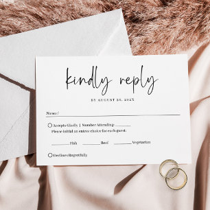 Moderne Minimalistische Handgeschreven Scriptie Br RSVP Kaartje