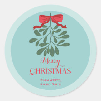 Moderne minimalistische handgetekende bladeren rod ronde sticker