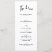 Moderne minimalistische handschrift script bruilof menu (Voorkant)