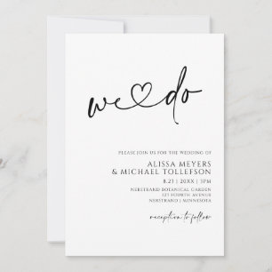 Moderne minimalistische handschriftherbruiloft kaart