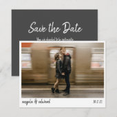 Moderne minimalistische handschriftwoord save the date (Voorkant / Achterkant)