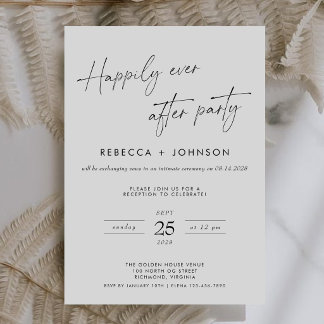 Moderne Minimalistische Happily Ever After Feest H Kaart