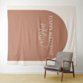 Moderne minimalistische Happy Birthday foto achter Wandkleed (In Situ (horizontaal))