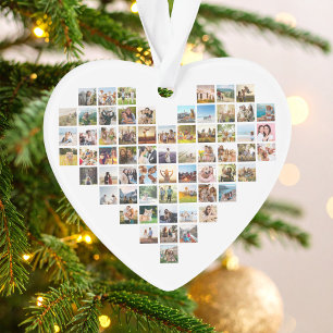 Moderne minimalistische hartvormige fotocollage ornament