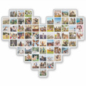 Moderne minimalistische hartvormige fotocollage sticker (Voorkant)