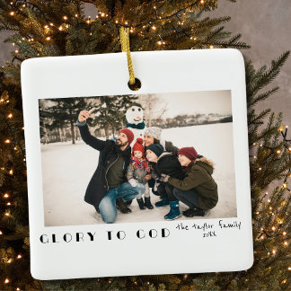 Moderne Minimalistische Heerlijkheid tot God Foto Keramisch Ornament