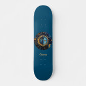 Moderne minimalistische hemelzon maan monogram skateboard (Voorkant)