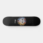 Moderne minimalistische hemelzon maan monogram skateboard (Horizontaal)