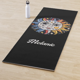 Moderne minimalistische hemelzon maan monogram yogamat