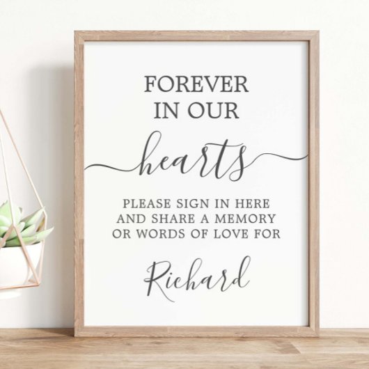 Moderne Minimalistische Herdenkings- en Rouwtafel Poster