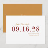 Moderne, minimalistische herdenkingsbruiloft, beha save the date (Voorkant / Achterkant)