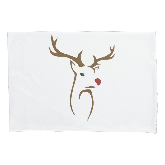 Moderne minimalistische hertenlijn kunst Kerstmis Kussensloop (Voorkant)