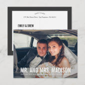 Moderne minimalistische huwelijksaankondiging - Wi Aankondigingskaart (Voorkant / Achterkant)