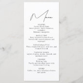 Moderne minimalistische huwelijksreceptie Menu (Voorkant)
