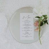 Moderne minimalistische huwelijksreceptie Menu