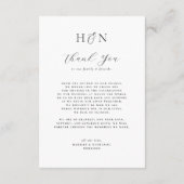 Moderne minimalistische Initialen boog foto bruilo Bedankkaart (Achterkant)