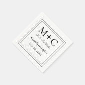 Moderne minimalistische Initialen bruiloft Servet (Hoek)