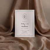 Moderne minimalistische Initialen bruiloft uitnodi Kaart