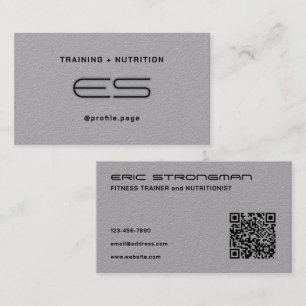 Moderne minimalistische initialen fitnesstrainer visitekaartje