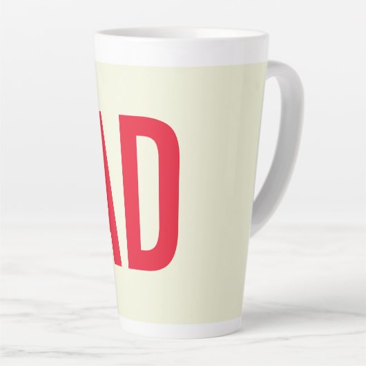 Moderne minimalistische Initialen Rood Monogram Be Latte Mok (Rechterhoek)