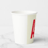 Moderne minimalistische Initialen Rood Monogram Be Papieren Bekers (Rechts)