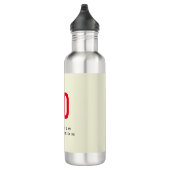 Moderne minimalistische Initialen Rood Monogram Be Waterfles (Rechts)