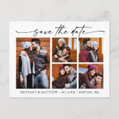 Moderne minimalistische inkt Script 5 foto opslaan Briefkaart (Voorkant)