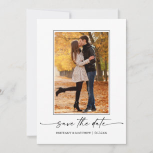 Moderne, minimalistische inktkoppeling foto save the date