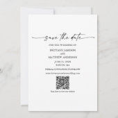 Moderne minimalistische inktpenscript QR-code foto Save The Date (Achterkant)