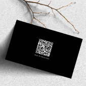 Moderne minimalistische Inline QR-code zwart-wit Visitekaartje