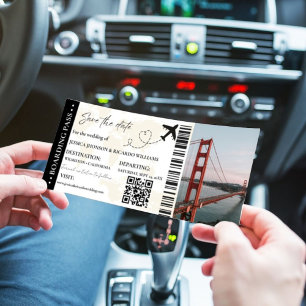 Moderne Minimalistische Instapkaart Vliegtuig Huwe Save The Date