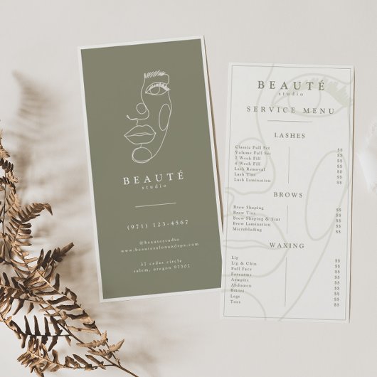 Moderne Minimalistische Ivoor/Olijf Wimpers & Wenk